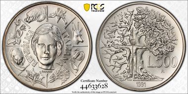 1991-R 500 L Flora & Fauna MS67