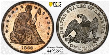 1860-O $1 MS62
