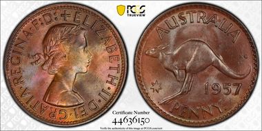 1957 Y. (p) 1D MS65RB