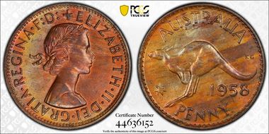 1958 Y. (p) 1D MS64RB
