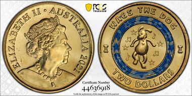 2021 $2 Wiggles - Wags the Dog 30th Ann. Colorized MS66