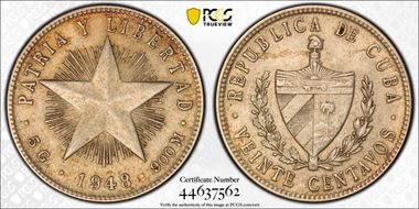 1948 20C KM-13.2  Ag AU55