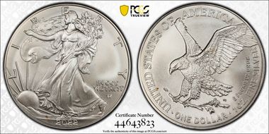 2022 $1 Silver Eagle First Strike MS70