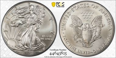 2020 $1 Silver Eagle MS70