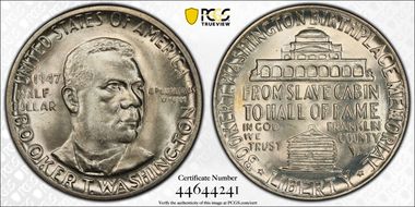 1947 50C Booker T. Washington MS66
