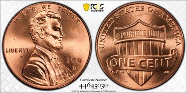 2014-D 1C Shield MS66RD