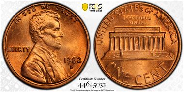 1982-D 1C Zinc Large Date MS66RD