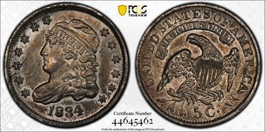 1834 H10C LM-3, FS-301, 3/Inverted 3 AU58