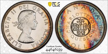 1964 S$1 Confederation Ag PL64CAM