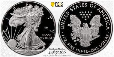 2020-W  $1 Silver Eagle - v75 Privy PR70DCAM