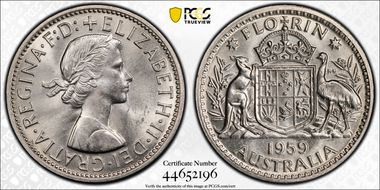 1959(m) Florin KM-60  Ag MS64
