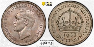 1938 Crown KM-34  Ag AU55