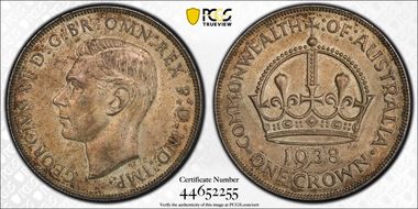 1938 Crown KM-34  Ag AU58