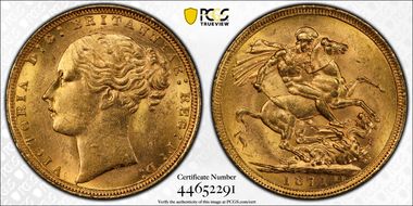 1871 Sov S-3856 St. George Lg BP MS62