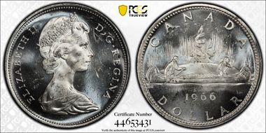 1966 S$1 Large Beads MS63