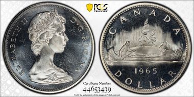1965 S$1 Type 1 Sm Beads, Pt 5 Ag PL65CAM