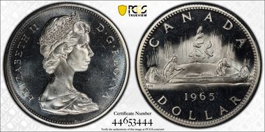 1965 S$1 Type 1 Sm Beads, Pt 5 Ag PL65CAM
