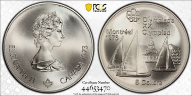 1973 $5 1976 Olympics - Sailboats MS68