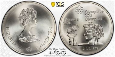 1974 $5 Olympic Torch MS68