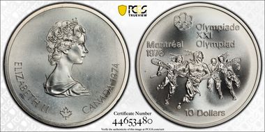 1974 $10 Lacrosse MS67