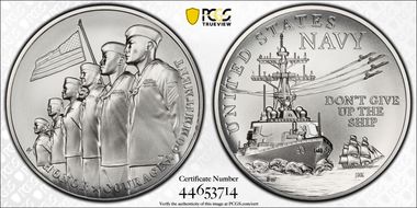 (2022-P) Medal U.S. Navy Matte 2.5oz Ag First Strike MS69