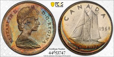 1968 10C Silver MS65