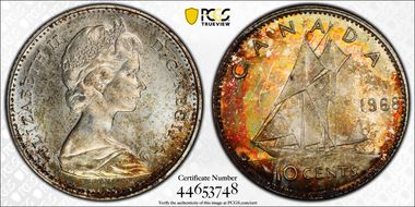 1968 10C Silver MS64