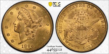 1896 $20 MS62