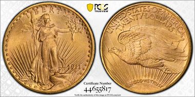 1911-S $20 MS66