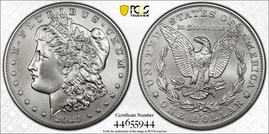 2021-CC Privy $1 Morgan Dollar 100th Anniversary MS69