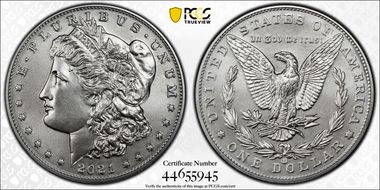 2021-CC Privy $1 Morgan Dollar 100th Anniversary MS69