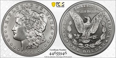 2021-D $1 Morgan Dollar 100th Anniversary MS69