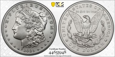 2021-O Privy $1 Morgan Dollar 100th Anniversary MS70
