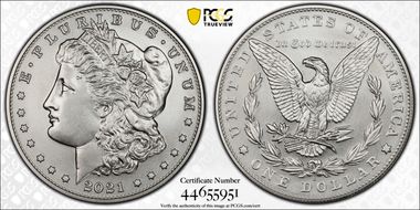 2021-S $1 Morgan Dollar 100th Anniversary First Strike MS70