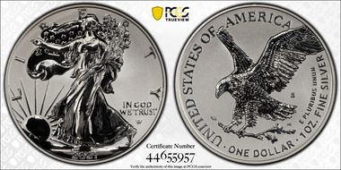 2021-S $1 Silver Eagle Rev PR - Type 2 Designer Edition - First Strike PR69