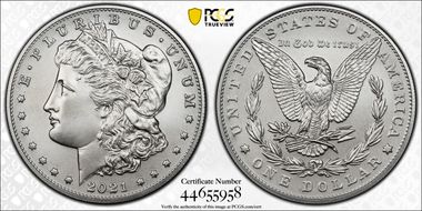 2021 $1 Morgan Dollar 100th Anniversary First Strike MS70
