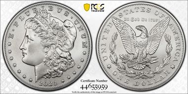 2021 $1 Morgan Dollar 100th Anniversary First Strike MS70