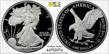 2021-S $1 Silver Eagle - Type 2 Limited Edition Proof Set - First Strike PR70DCAM