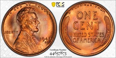 1942-D 1C MS67+ RD