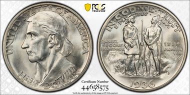 1936-D 50C Boone MS65