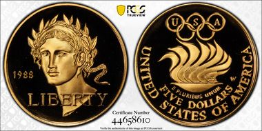1988-W $5 Olympic PR69DCAM