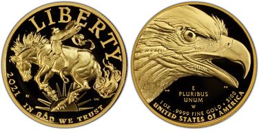 2021-W $100 American Liberty High Relief .9999 Fine First Strike PR70DCAM