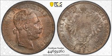 1878 Florin KM-2222  Ag MS64