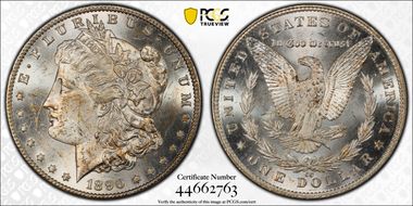 1890-CC $1 Tailbar MS63