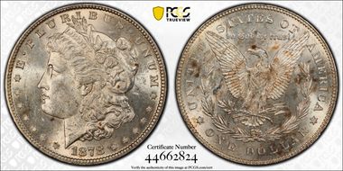 1878 7/8TF $1 Strong, VAM 39, 7/5 MS62