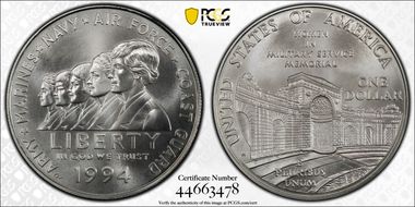 1994-W $1 Women Military MS69