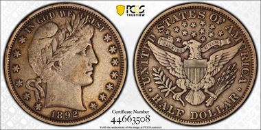 1892 50C VF30
