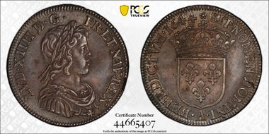 1644-A 1/4 Ecu Gad-139 Rose AU58