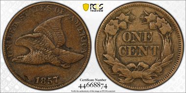 1857 1C Flying Eagle VF35