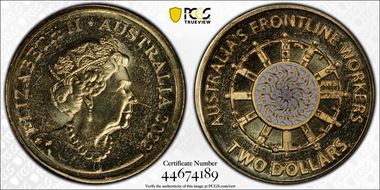 2022 $2 Frontline Workers Colorized MS68